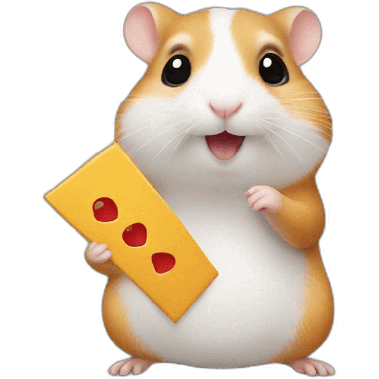 hamster holding a piece sign emoji