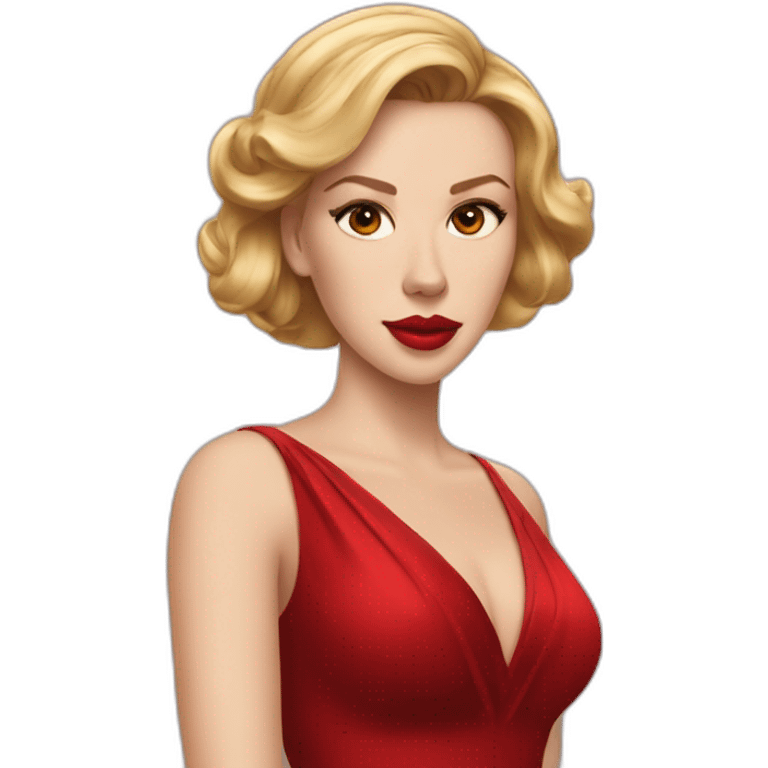 Scarlett johansson in red gala dress emoji