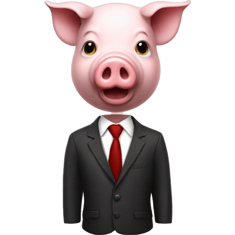 human in suit with pig head emoji