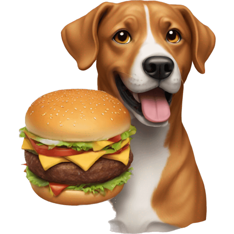 dog happy burger emoji