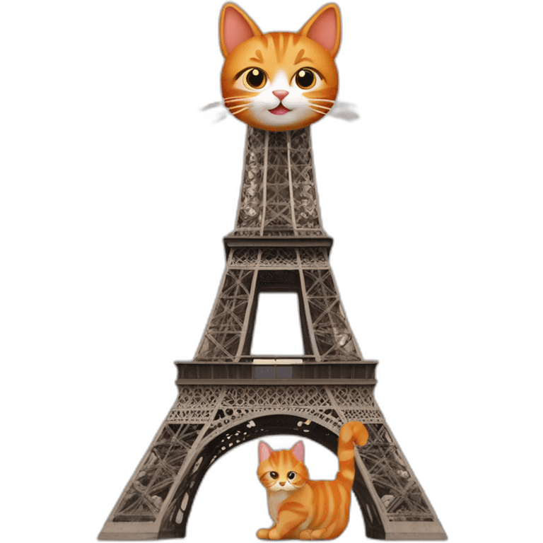 Ginger cat on Eiffel tower emoji