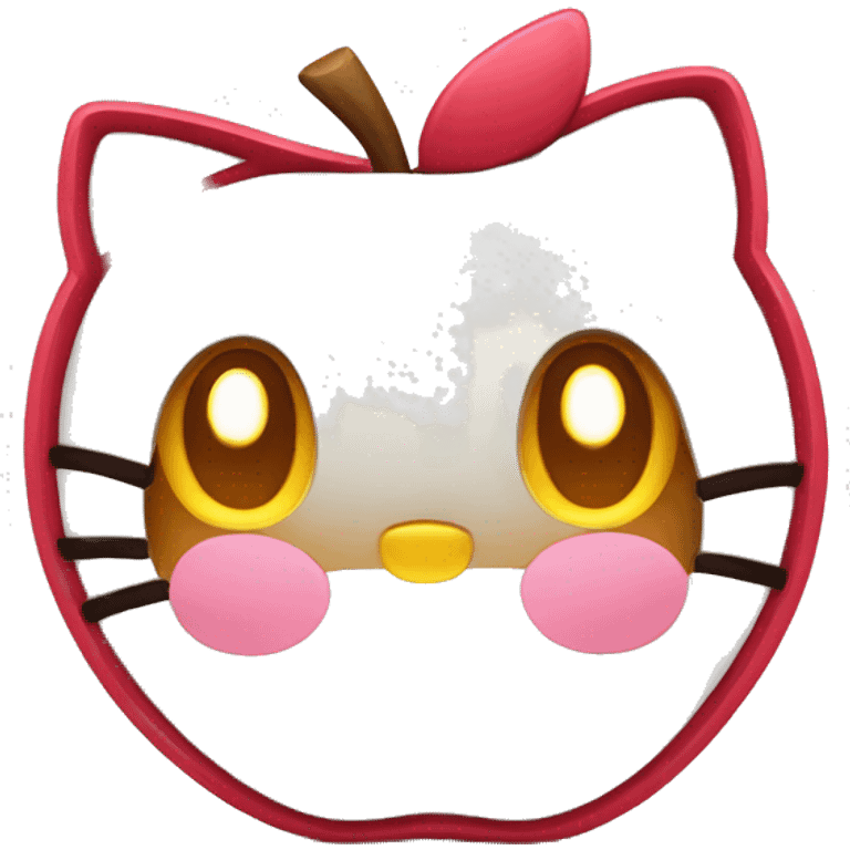 Hello kitty face inside apple emoji