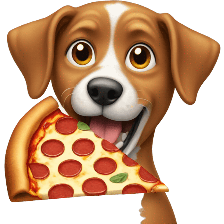 dog eating pizza emoji