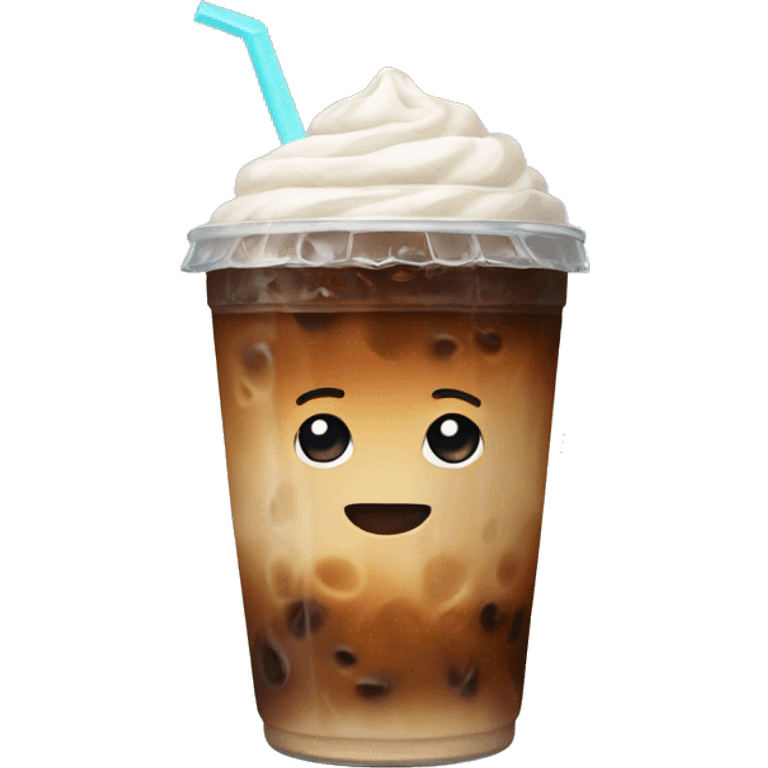 A beautiful iced coffee emoji