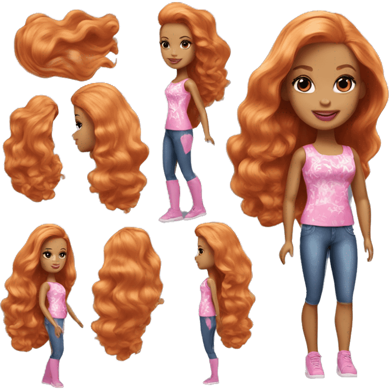 Beautiful Barbie ginger emoji