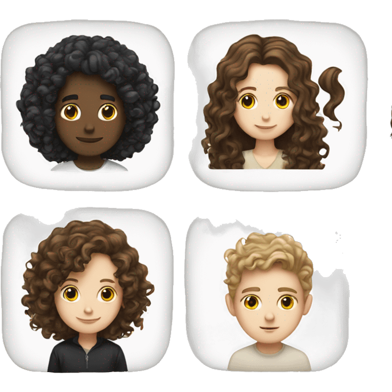 white boy with brown wavy hair and white girl with long black curly hair emoji