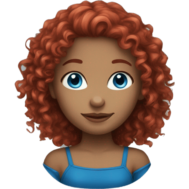 A red curly hair girl with blue eyes  emoji