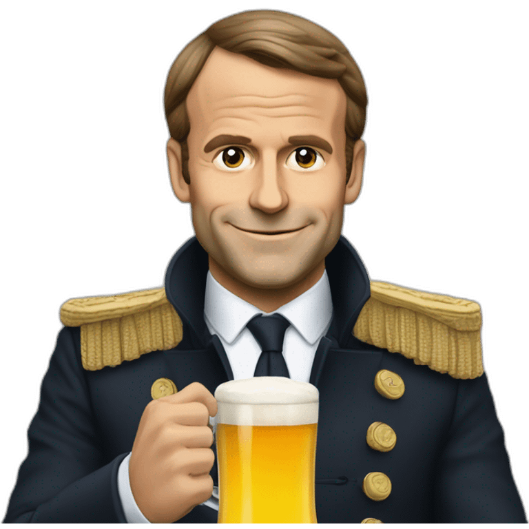 Macron qui boit une bière emoji