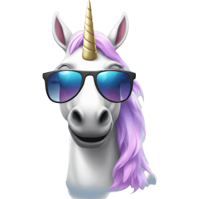 cool unicorn wearing sunglasses emoji