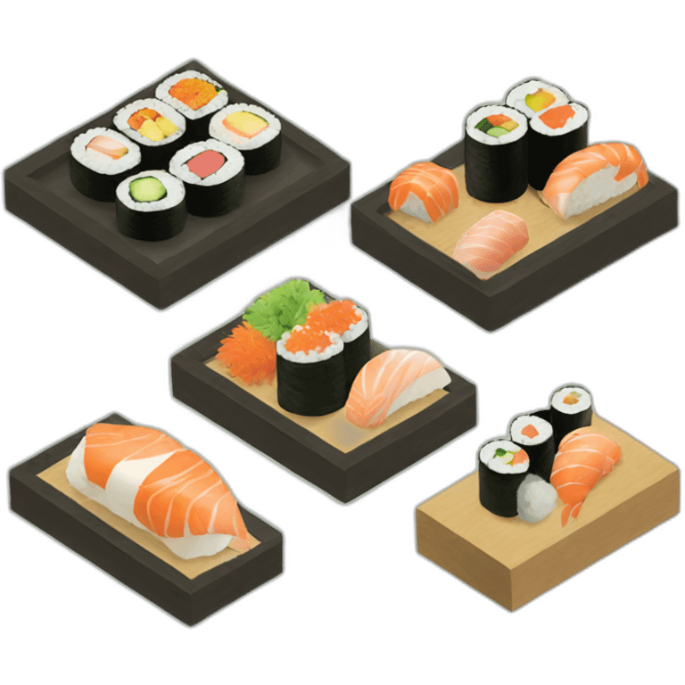 Sushi house isometric emoji