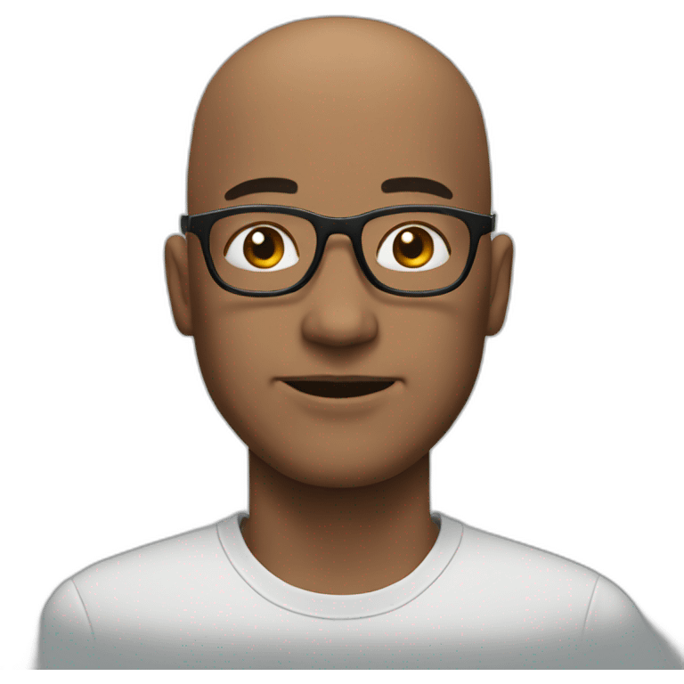 bald man with glasses emoji