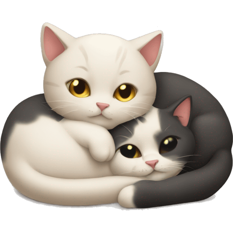 Cats cuddling emoji