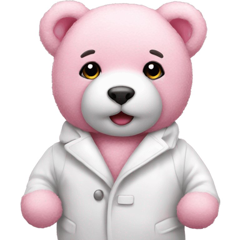 Pink Teddy with white coat emoji