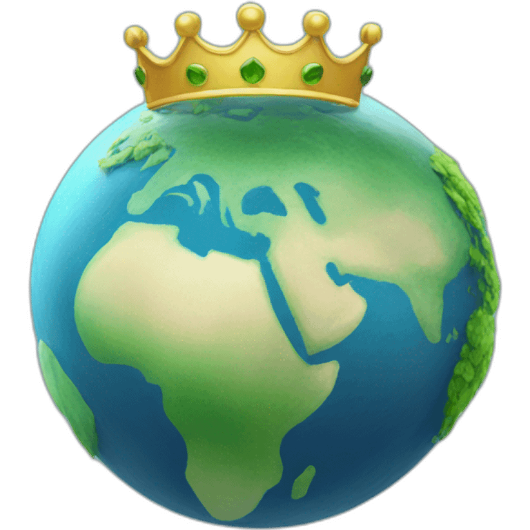 Earth with a crown emoji