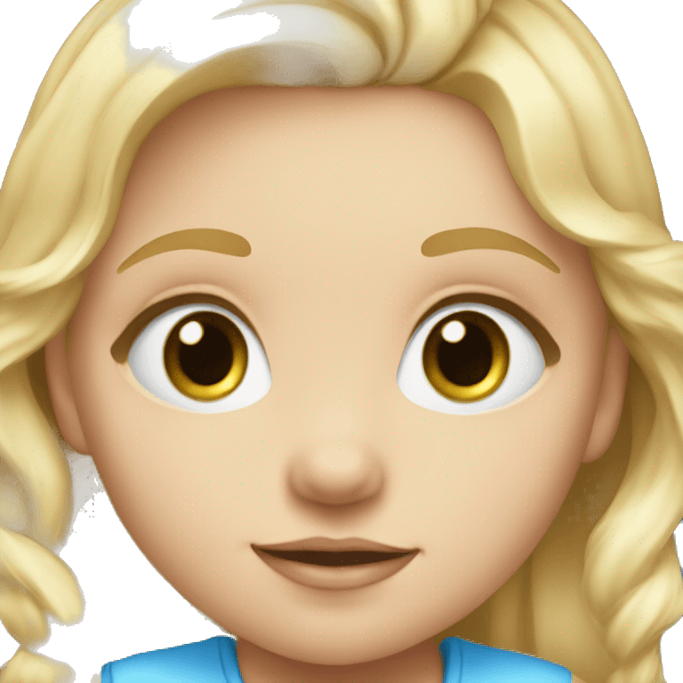 Blonde blue eyed toddler girl  emoji