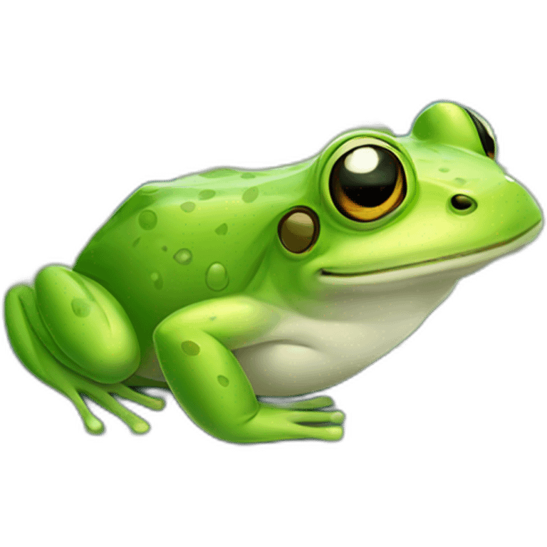 cute frog on lilly pad emoji