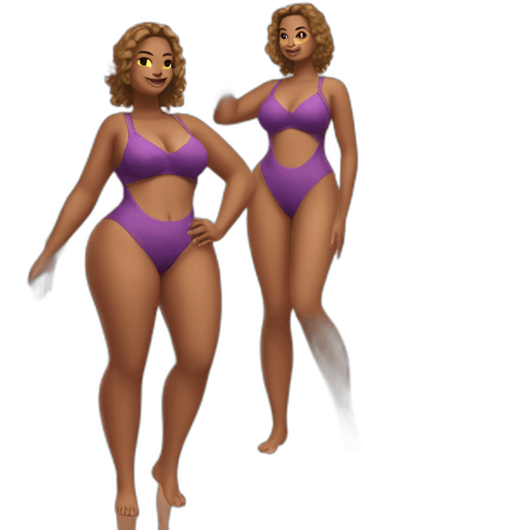 Slim-Thicc woman swimsuit posing full body (curvy slim body type, perfect body, hourglass figure) emoji