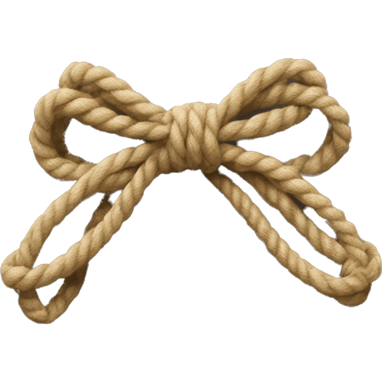 Bow made out of rope with two loops at the top and two strands at the bottom not in loops emoji