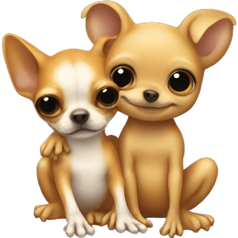 frog hugging chihuhua emoji