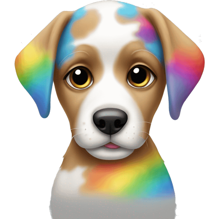 puppy with rainbow spots emoji