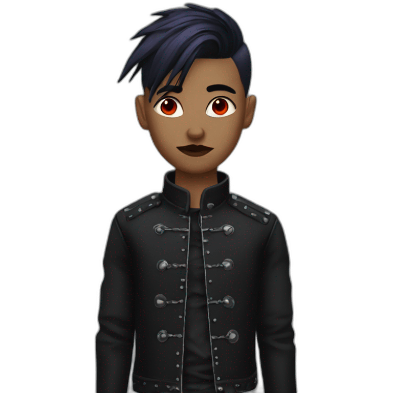 goth with red undercut emoji