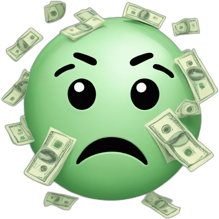 sad face with money emoji