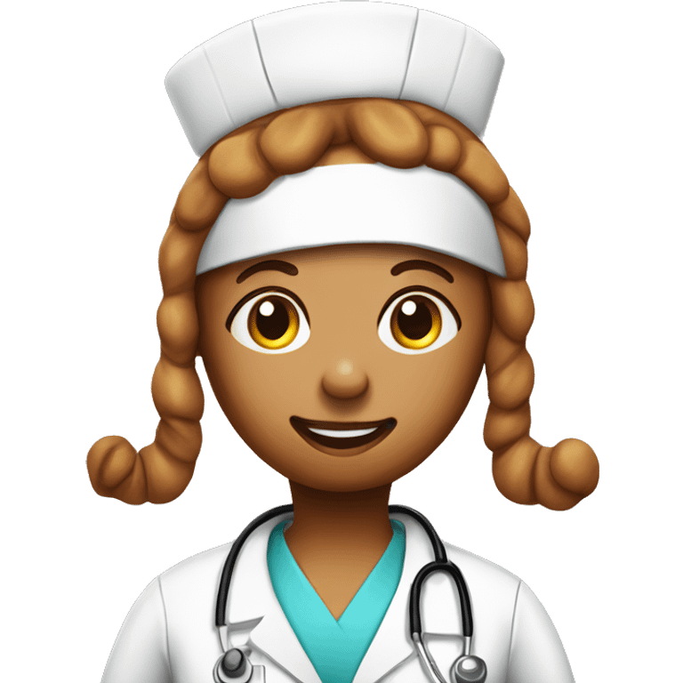 Realistic gingerbread cookie dressed as a nurse isolated.  emoji