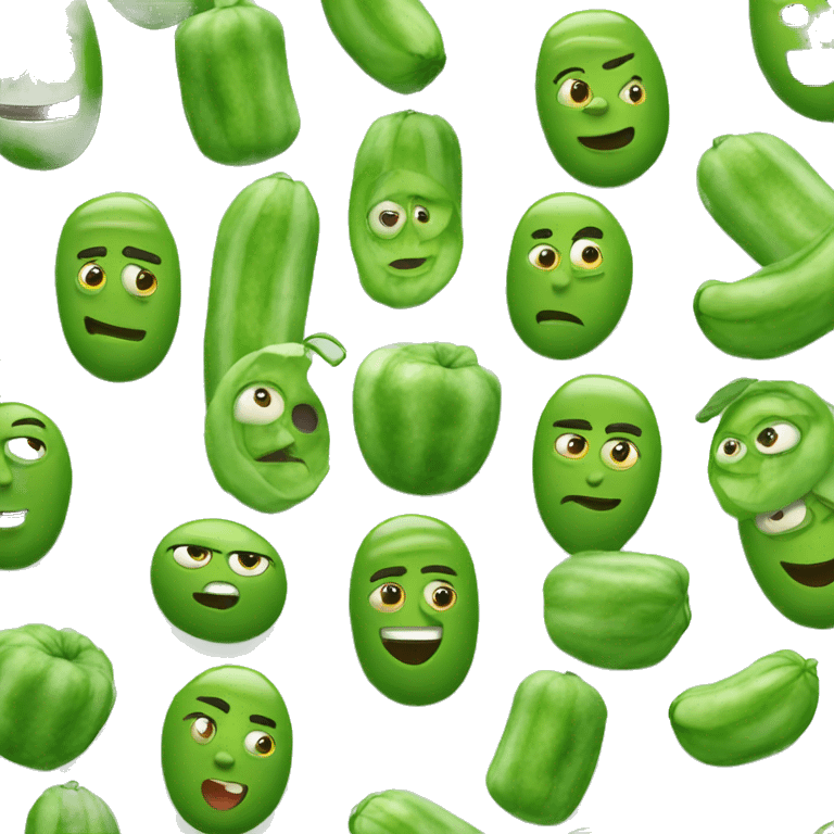 calm emoji and cumbers over eyes emoji