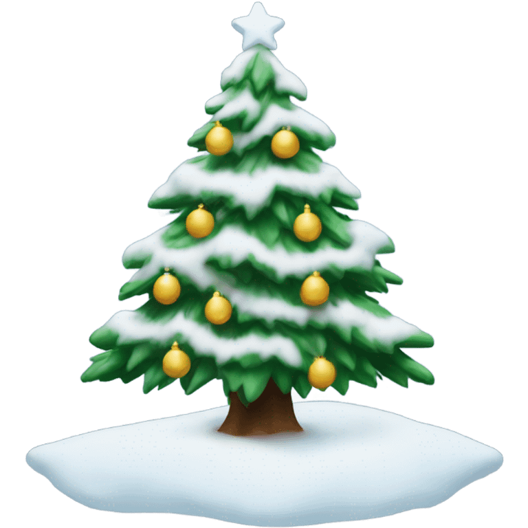 christmas tree with snow emoji