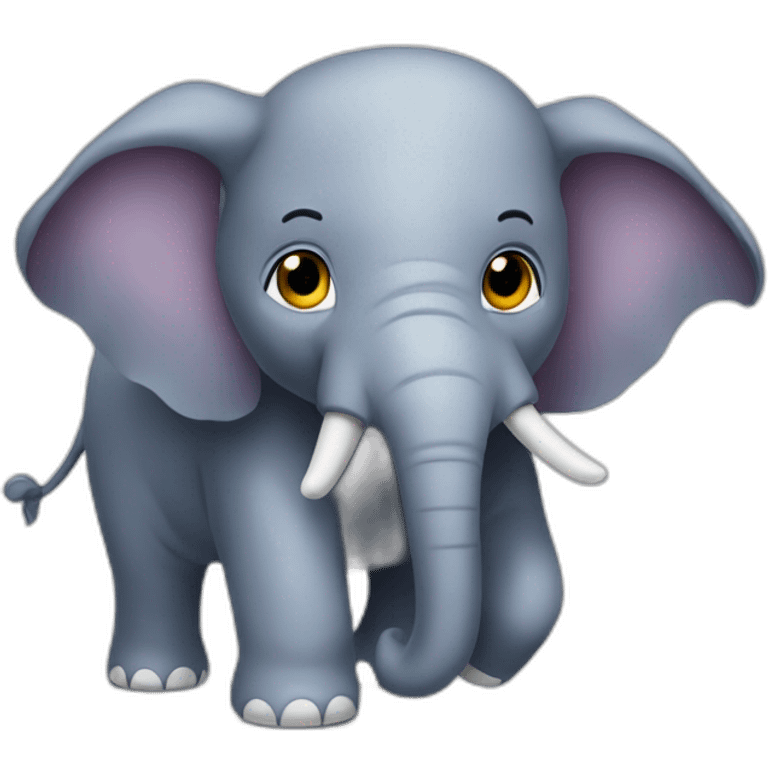 Chat sur élephant emoji