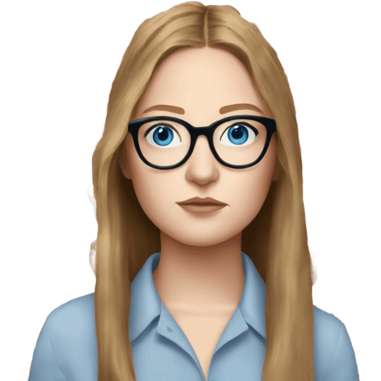 anna delvey blue eyes wearing glasses  emoji