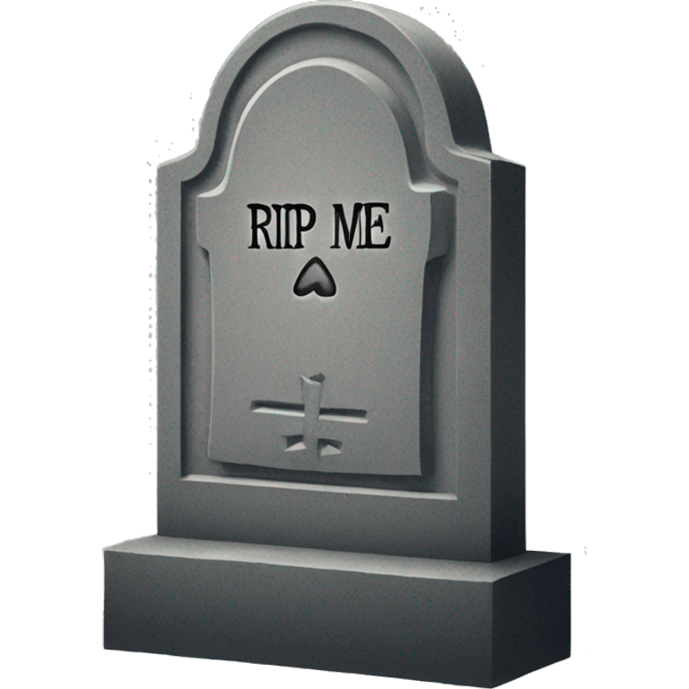 Gravestone that says “RIP ME” emoji