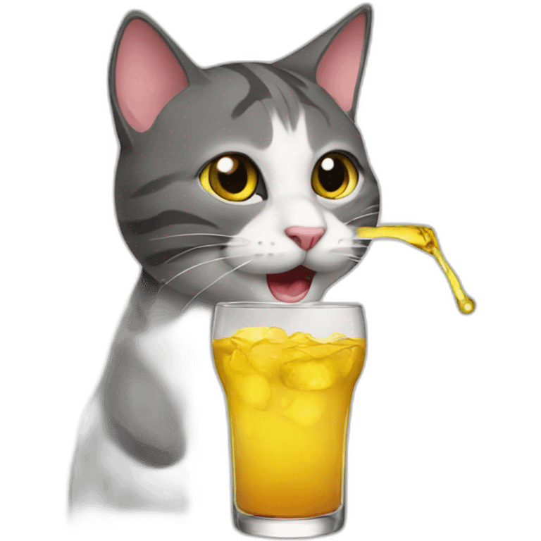 cat drinking emoji