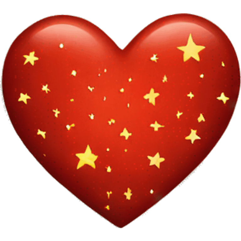 Red heart with starry pattern in it  emoji