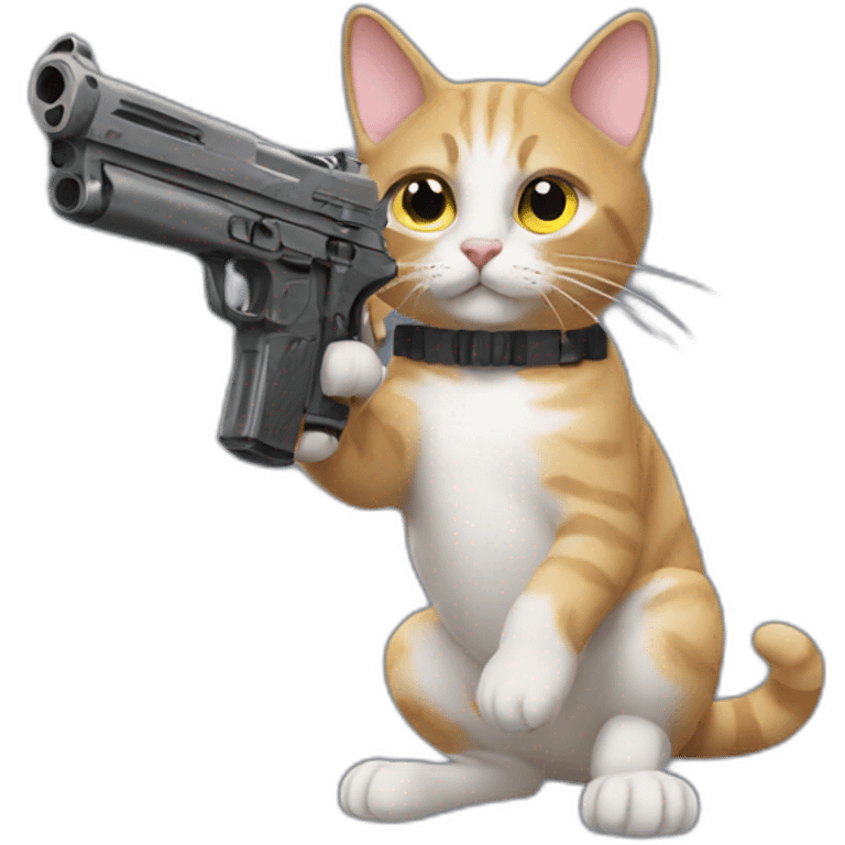 cat with a gun emoji