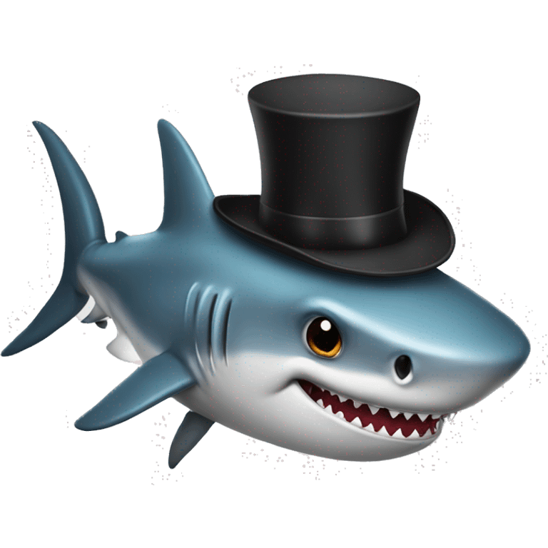 shark with tophat emoji