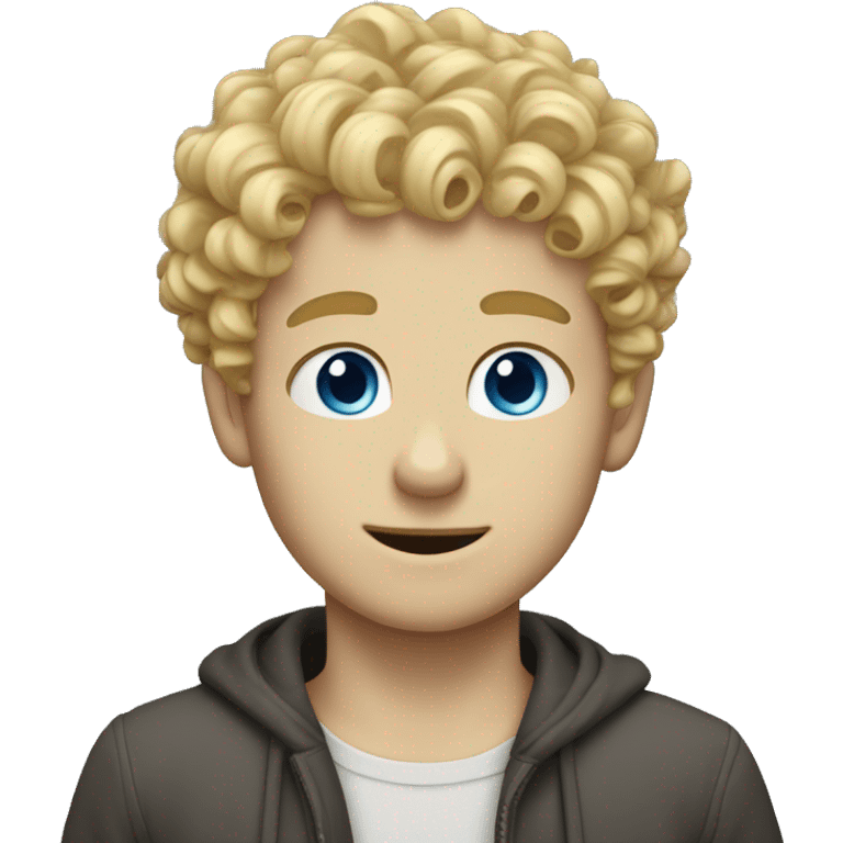 curly blonde boy blue eyes and small mustache emoji