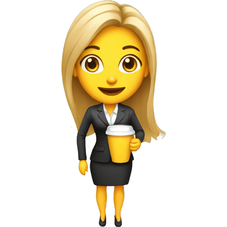 Business marketing fun body girl holding coffee emoji