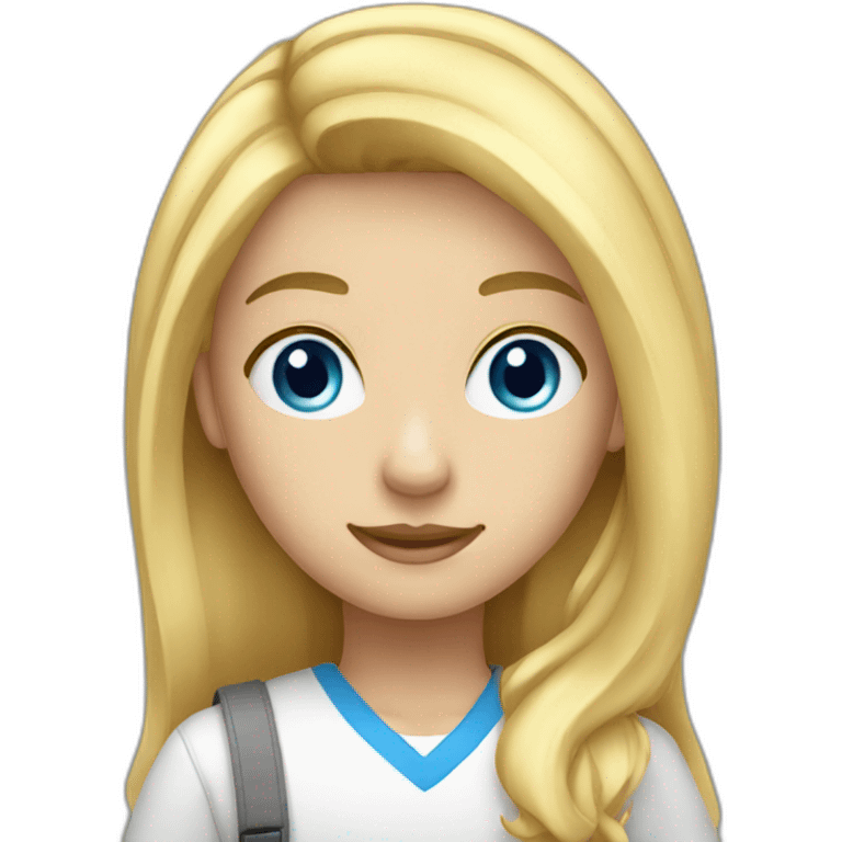  blond hair student blue eyes  emoji