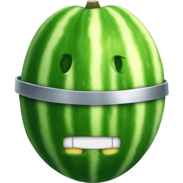 a ridiculous melon knight's head emoji