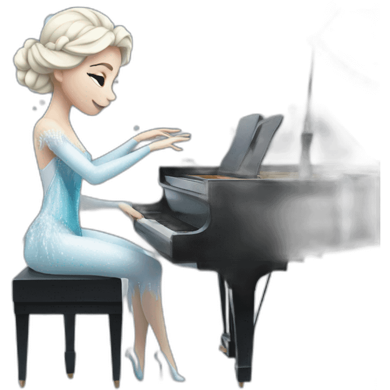 The Snow queen is playing piano emoji