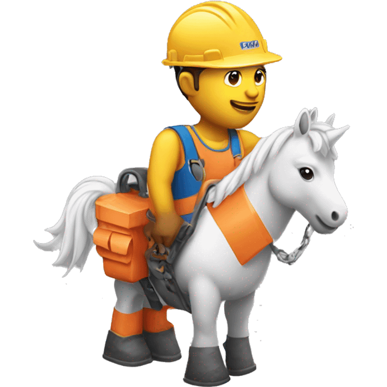 construction worker on unicorn emoji