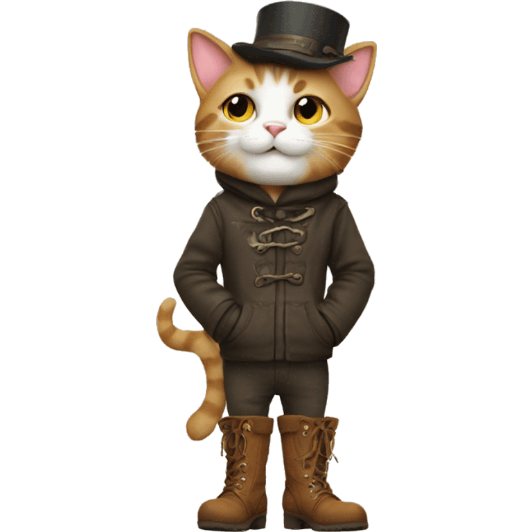 Cat wearing big boots emoji