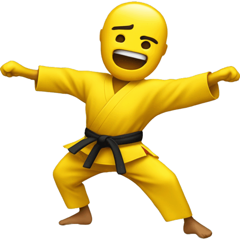 karate kick, 2 legs, yellow skin emoji