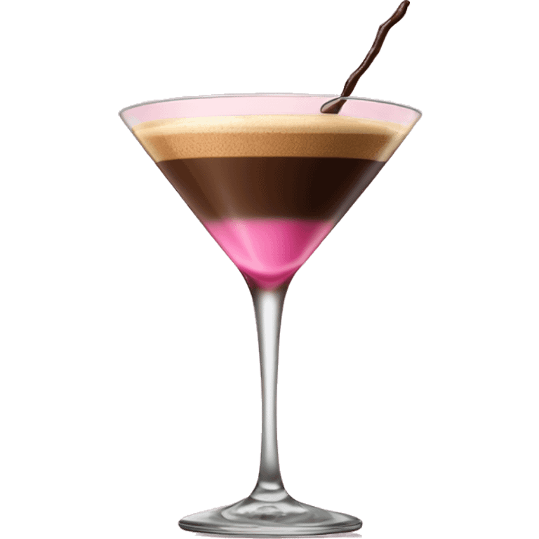 An espresso martini in a pink glass emoji