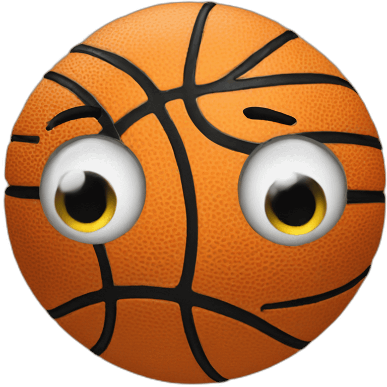 basketball with eyes emoji