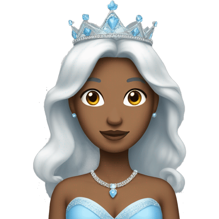 Princess wearing sky blue gown and crown emoji