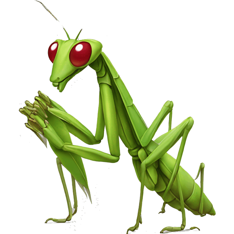 Praying mantis dressed like a bishop emoji