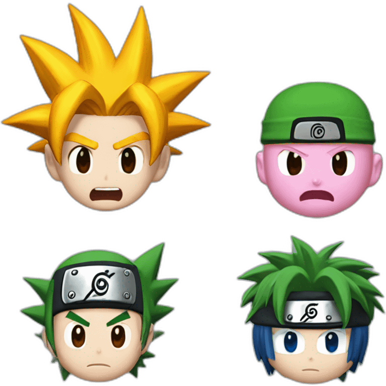 goku vs naruto vs kirby vs zoro emoji