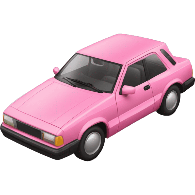 Coche rosa conduciendo una jirafa rosa  emoji